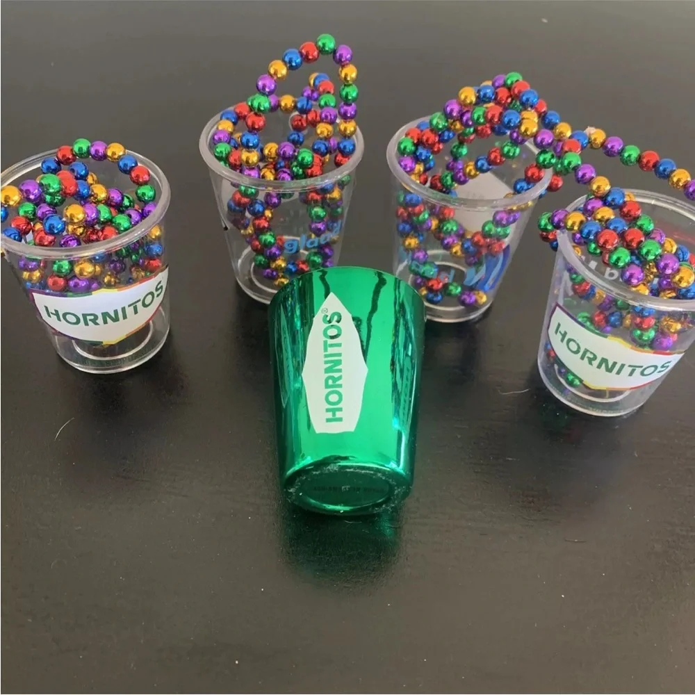 Hornitos branded (5)shot glass necklaces (2) koozie (3) hats (1)cards vacation